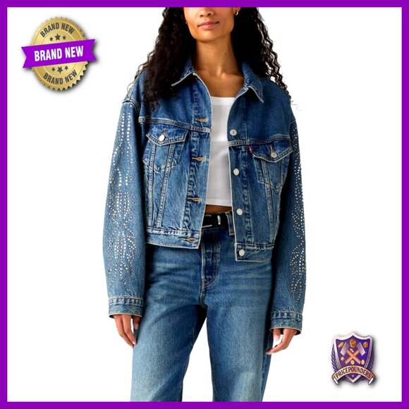 Shrunken 90's No Pleat Trucker Jacket Cropped Retro Y2K Classic Fit